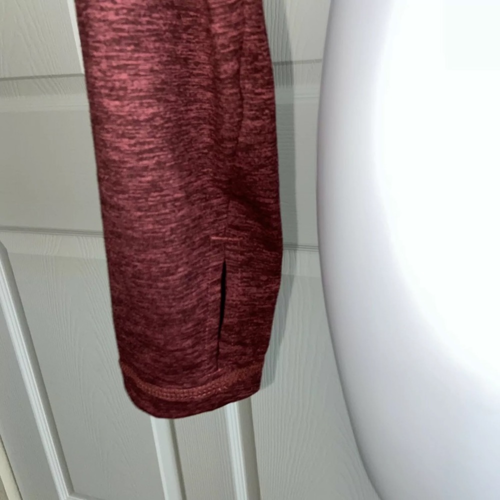 Athleta Uptempo Short Crop Hoodie Top Size XXS Super Soft Antique Burgundy - Picture 8 of 12